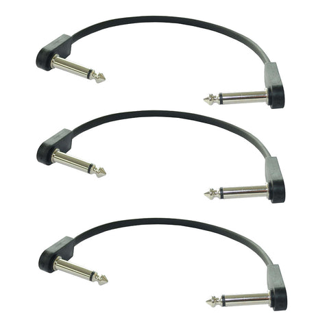EBS PCF-DL18 18cm (7.08") Flat Patch Right Angle Guitar Patch Jumper Cable 3 Pack-ThePedalGuy