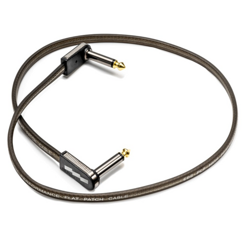 EBS PCF-HP-58 58cm (22.83") High Performance Black Gold Flat Patch Cable Angle-Angle-ThePedalGuy