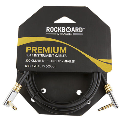 RockBoard PREMIUM Flat Instrument Cable, angled/angled, 300 cm / 118 7/64"-ThePedalGuy
