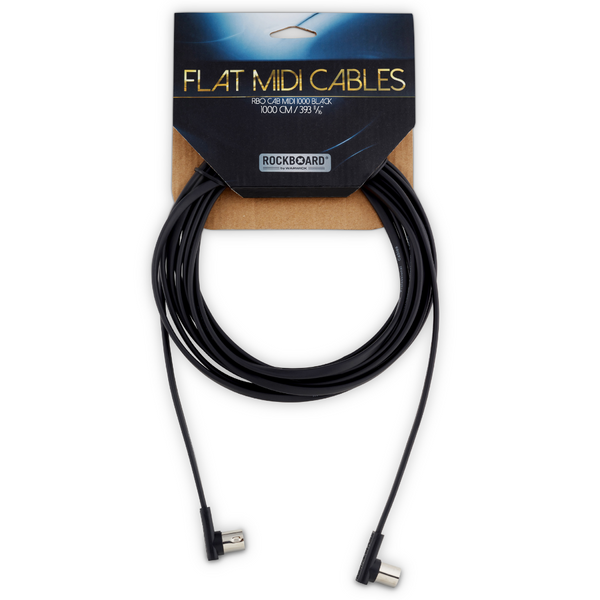 Rockboard Flat Patch MIDI Cable, 32.80' Black-ThePedalGuy