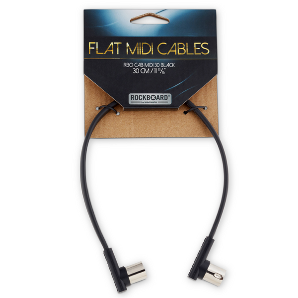Rockboard Flat Patch MIDI Cable, 11.81" Green-ThePedalGuy