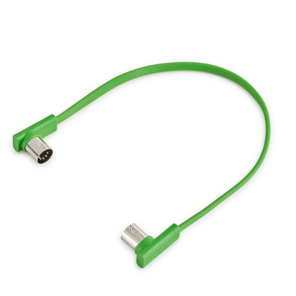 Rockboard Flat Patch MIDI Cable, 11.81" Green-ThePedalGuy