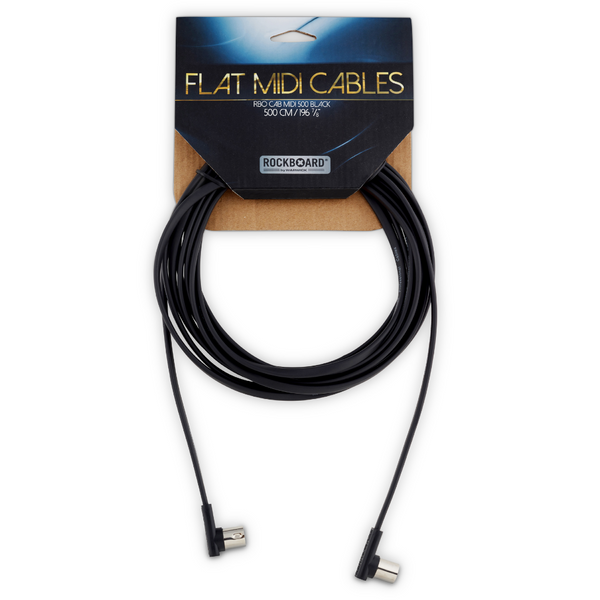 Rockboard Flat Patch MIDI Cable, 16.40' Black-ThePedalGuy