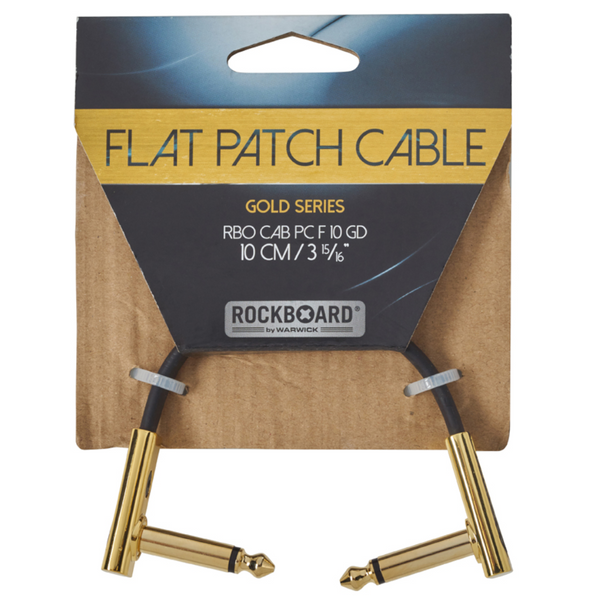 RockBoard Flat Patch Cables 3.94" Gold-ThePedalGuy