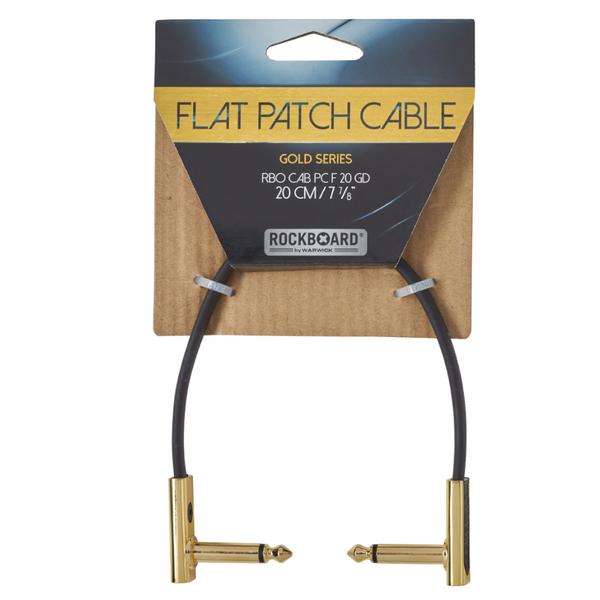 RockBoard Flat Patch Cables 7.87" Gold-ThePedalGuy