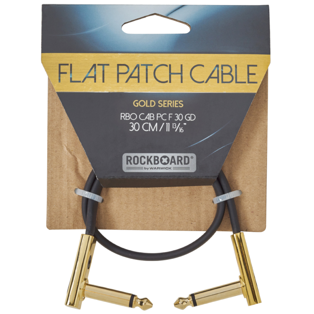 RockBoard Flat Patch Cables 11.81" Gold-ThePedalGuy
