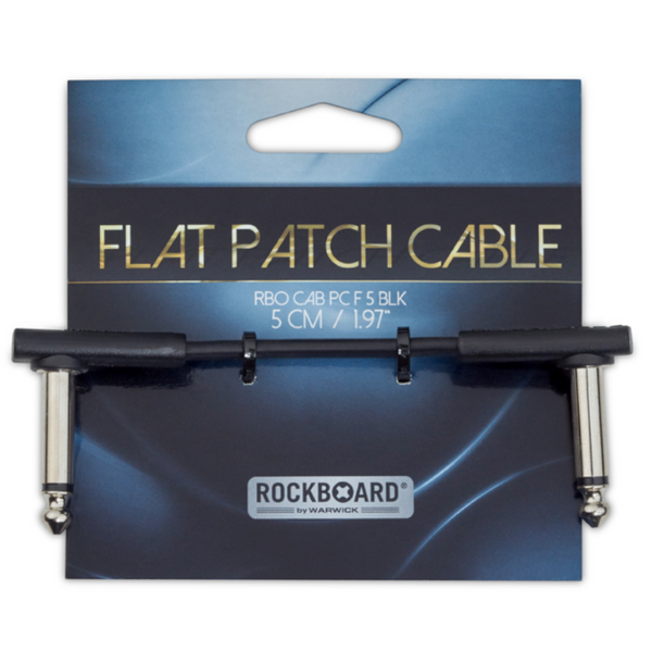 RockBoard Flat Patch Cables 1.97" Black-ThePedalGuy