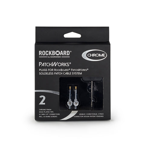 RockBoard PatchWorks Solderless Plugs, 2 pcs. - Chrome-ThePedalGuy