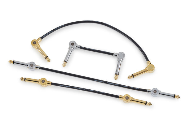 RockBoard PatchWorks Solderless Patch Cable Set - 9.8' Cable + 10 Plugs - Gold-ThePedalGuy