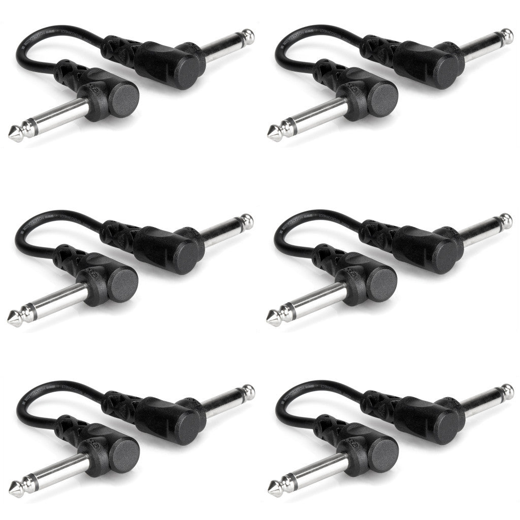 Hosa 6 in Guitar Patch Cable 6-Pack CFS-606-ThePedalGuy
